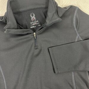 SPYDER Shirt Women's M Black Athletic Pullover 1/4 Zip Long Sleeve Jacket Fleece